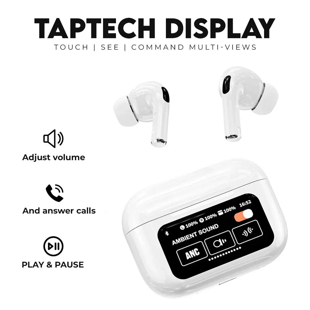 Airpods with Touch Screen A9 Pro High Quality Sound & ANC Noise Reduction
