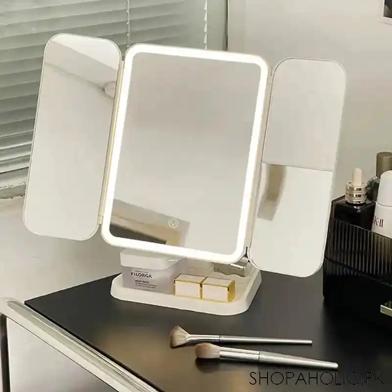 Trifold Makeup Mirror LED Lights